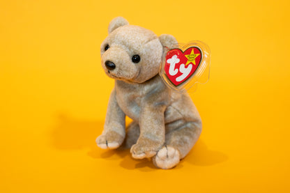 Almond (Bear) - TY Beanie Babies - Tag in Protector - Excellent Condition