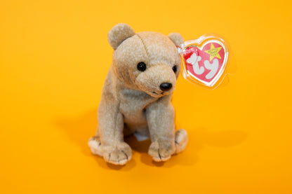 Almond (Bear) - TY Beanie Babies - Tag in Protector - Excellent Condition