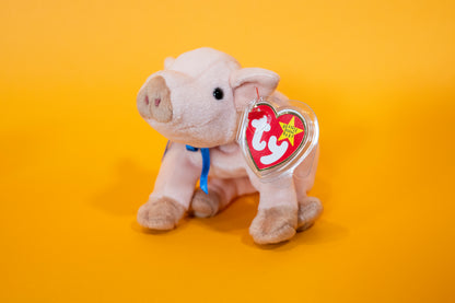 Knuckles (Pig) - TY Beanie Babies - Tag in Protector - Excellent Condition