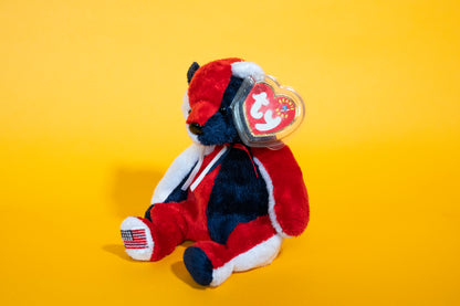 Patriot - USA right foot flag (Bear) - TY Beanie Babies - Tag in Protector - Excellent Condition - USA Exclusive