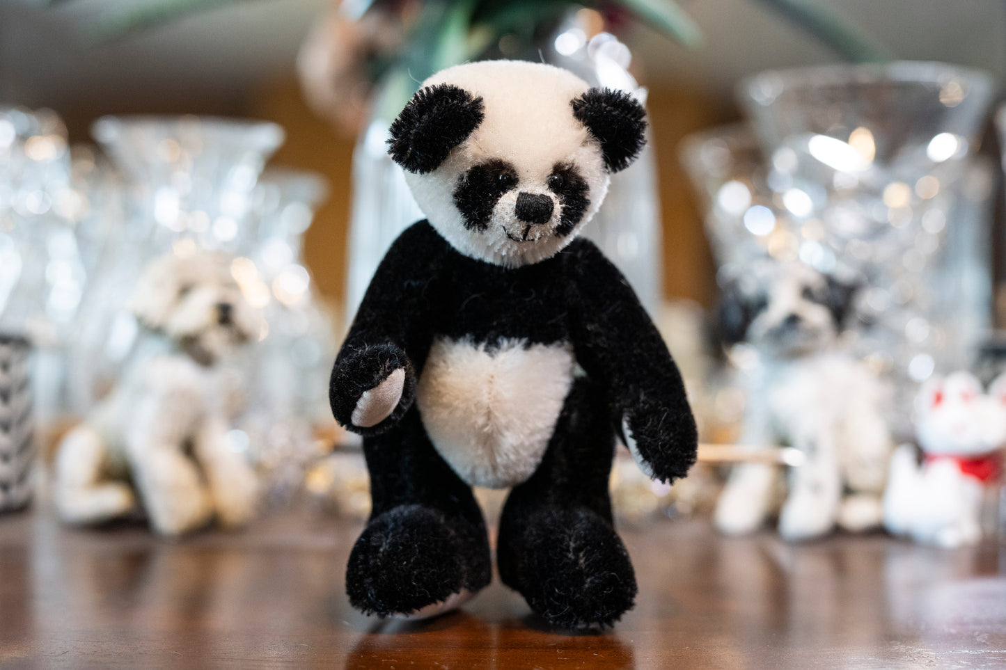 Handmade/Artist Mohair Black & White Panda Teddy Bear - Windy Ridge Bears, 'Chi Chi' , 5 joints,  Aprox 14cm tall