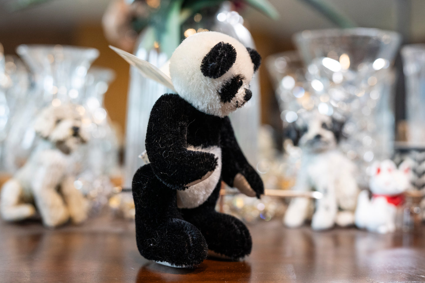 Handmade/Artist Mohair Black & White Panda Teddy Bear - Windy Ridge Bears, 'Chi Chi' , 5 joints,  Aprox 14cm tall