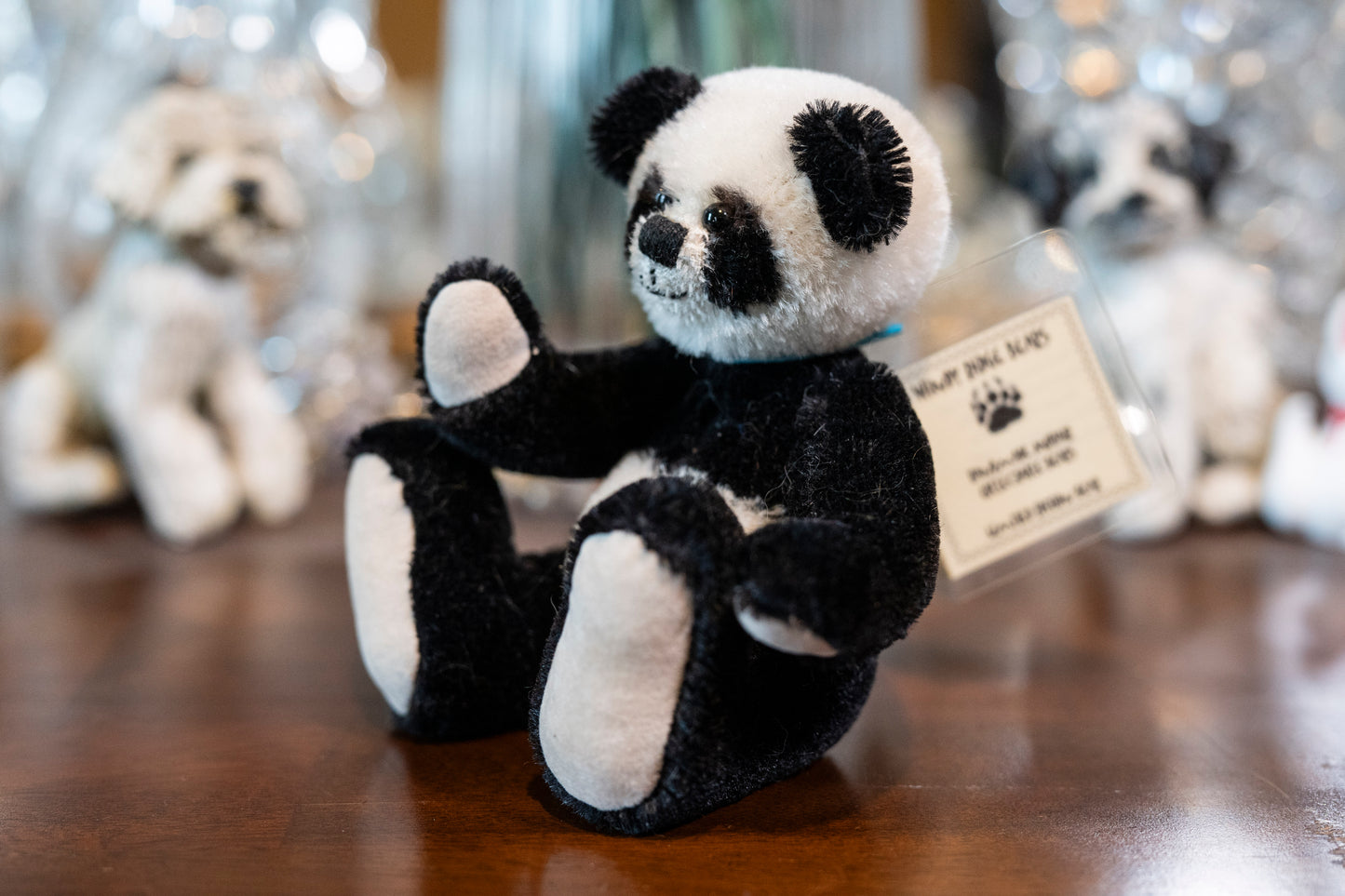 Handmade/Artist Mohair Black & White Panda Teddy Bear - Windy Ridge Bears, 'Chi Chi' , 5 joints,  Aprox 14cm tall