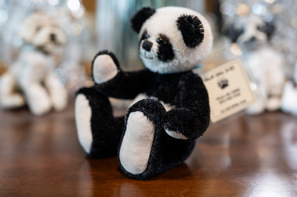 Handmade/Artist Mohair Black & White Panda Teddy Bear - Windy Ridge Bears, 'Chi Chi' , 5 joints,  Aprox 14cm tall