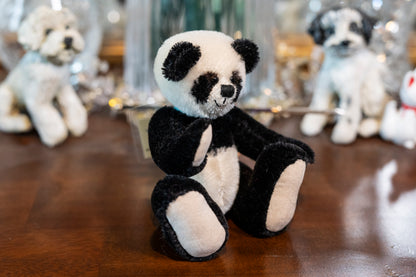 Handmade/Artist Mohair Black & White Panda Teddy Bear - Windy Ridge Bears, 'Chi Chi' , 5 joints,  Aprox 14cm tall