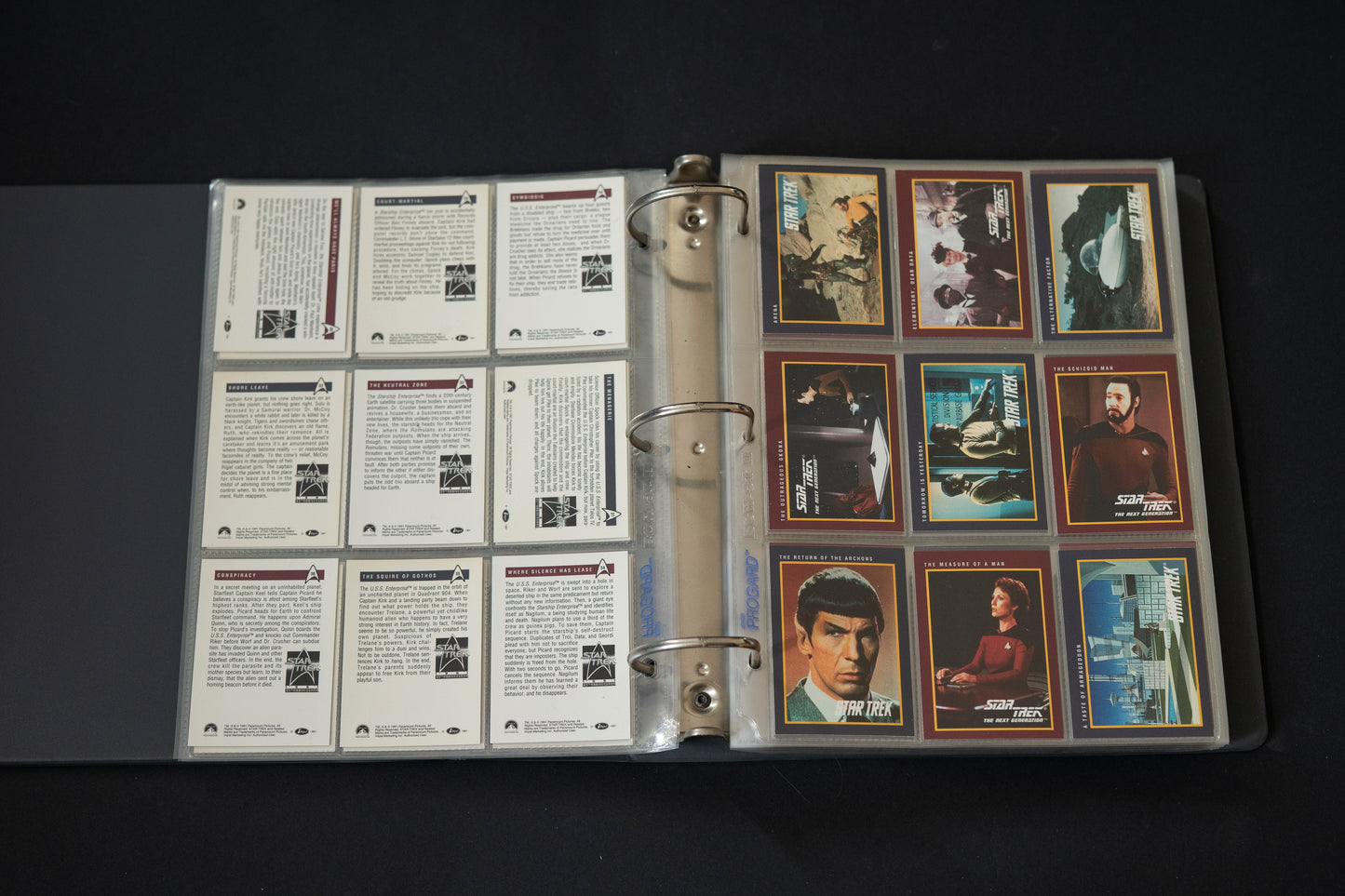 Star Trek 25th Anniversary Series Trading Cards Bundle, Impel, 1993, Complete Series 1 & 2 Base Sets (1-310), in binder