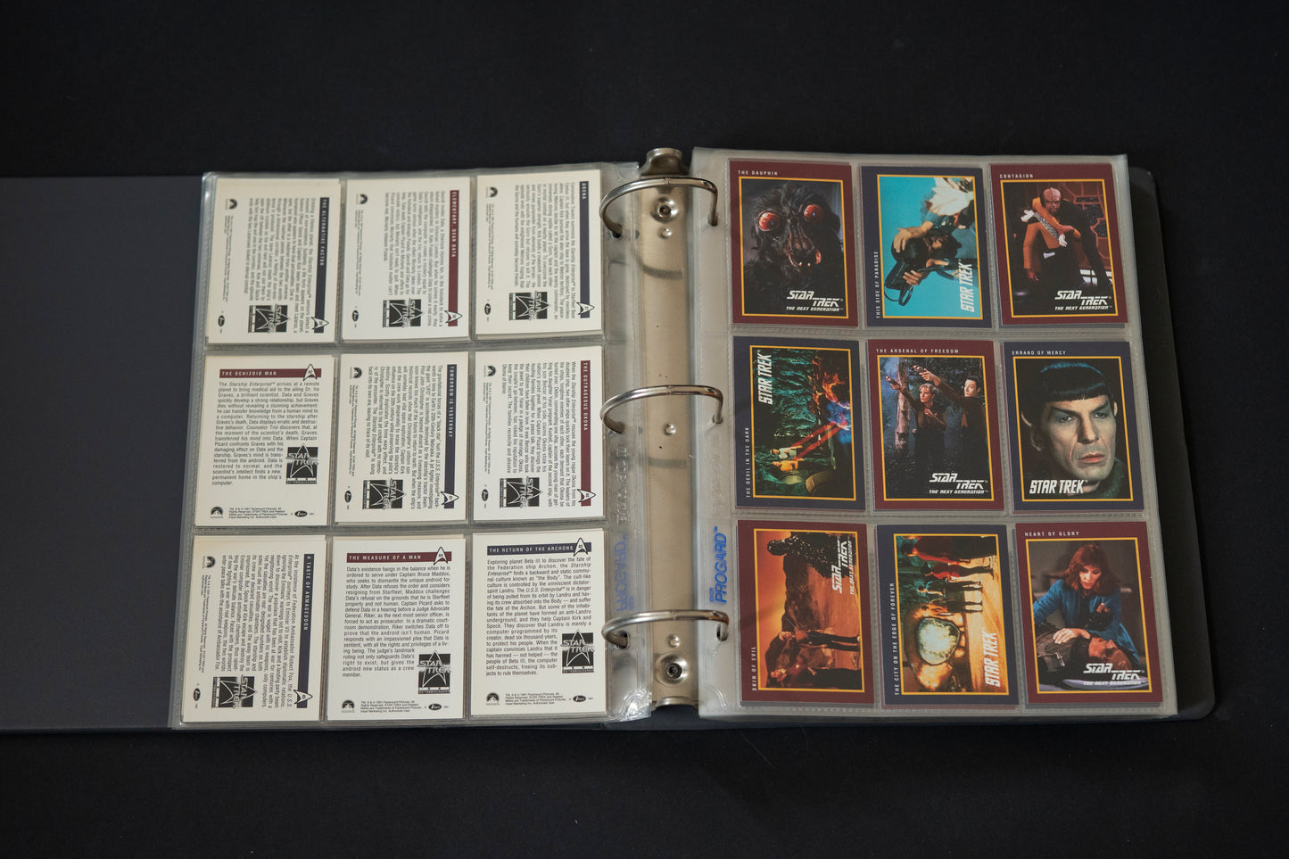 Star Trek 25th Anniversary Series Trading Cards Bundle, Impel, 1993, Complete Series 1 & 2 Base Sets (1-310), in binder