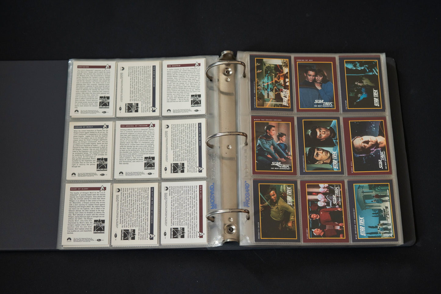 Star Trek 25th Anniversary Series Trading Cards Bundle, Impel, 1993, Complete Series 1 & 2 Base Sets (1-310), in binder