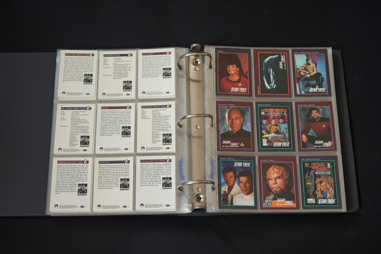 Star Trek 25th Anniversary Series Trading Cards Bundle, Impel, 1993, Complete Series 1 & 2 Base Sets (1-310), in binder