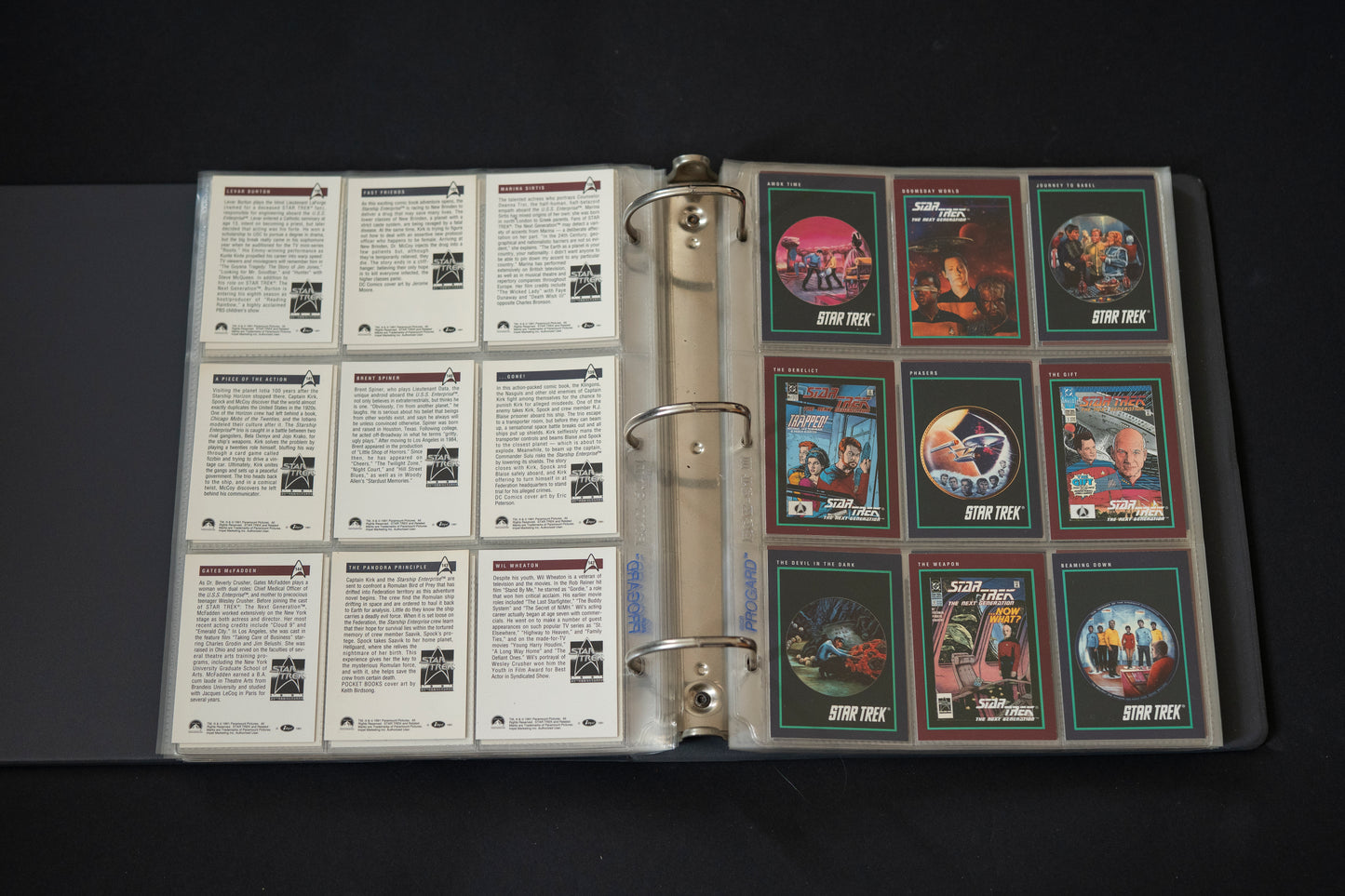 Star Trek 25th Anniversary Series Trading Cards Bundle, Impel, 1993, Complete Series 1 & 2 Base Sets (1-310), in binder