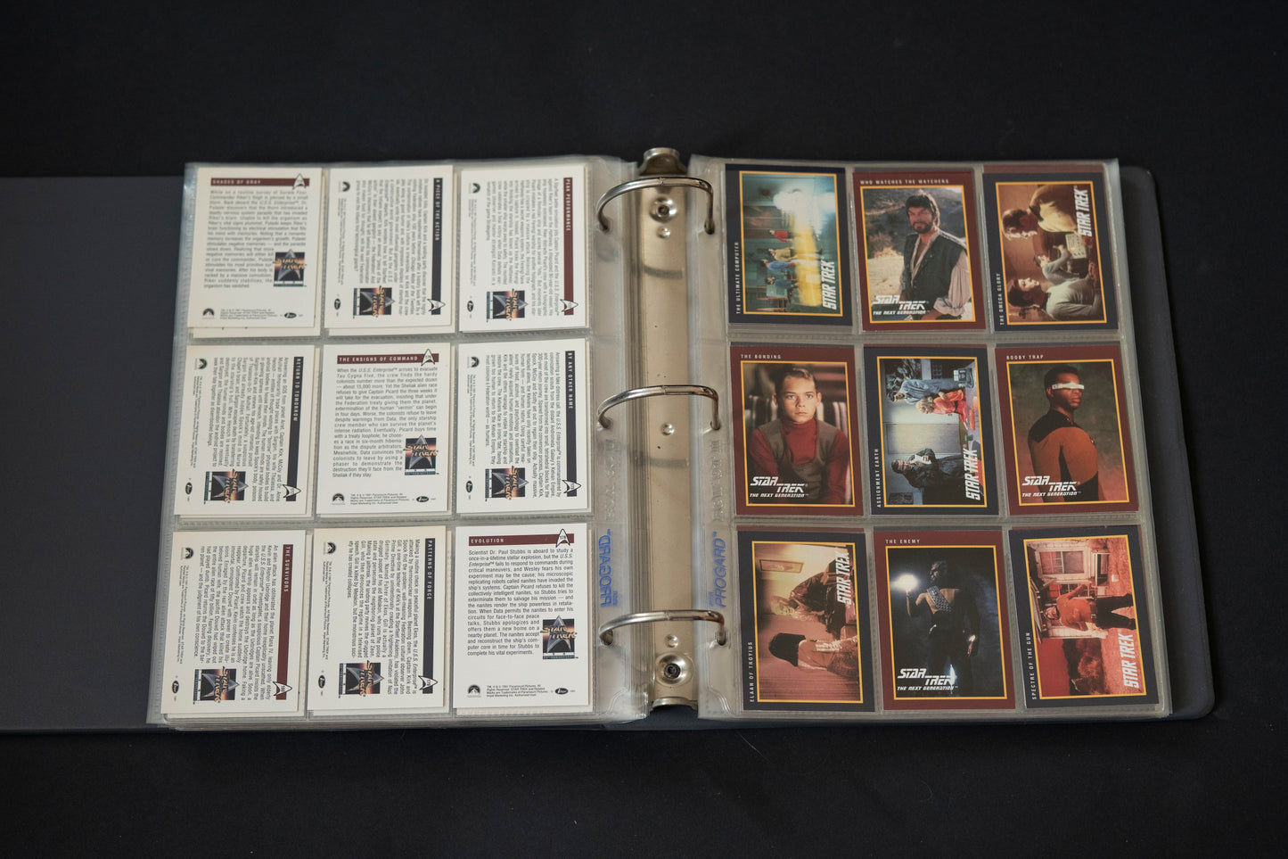 Star Trek 25th Anniversary Series Trading Cards Bundle, Impel, 1993, Complete Series 1 & 2 Base Sets (1-310), in binder