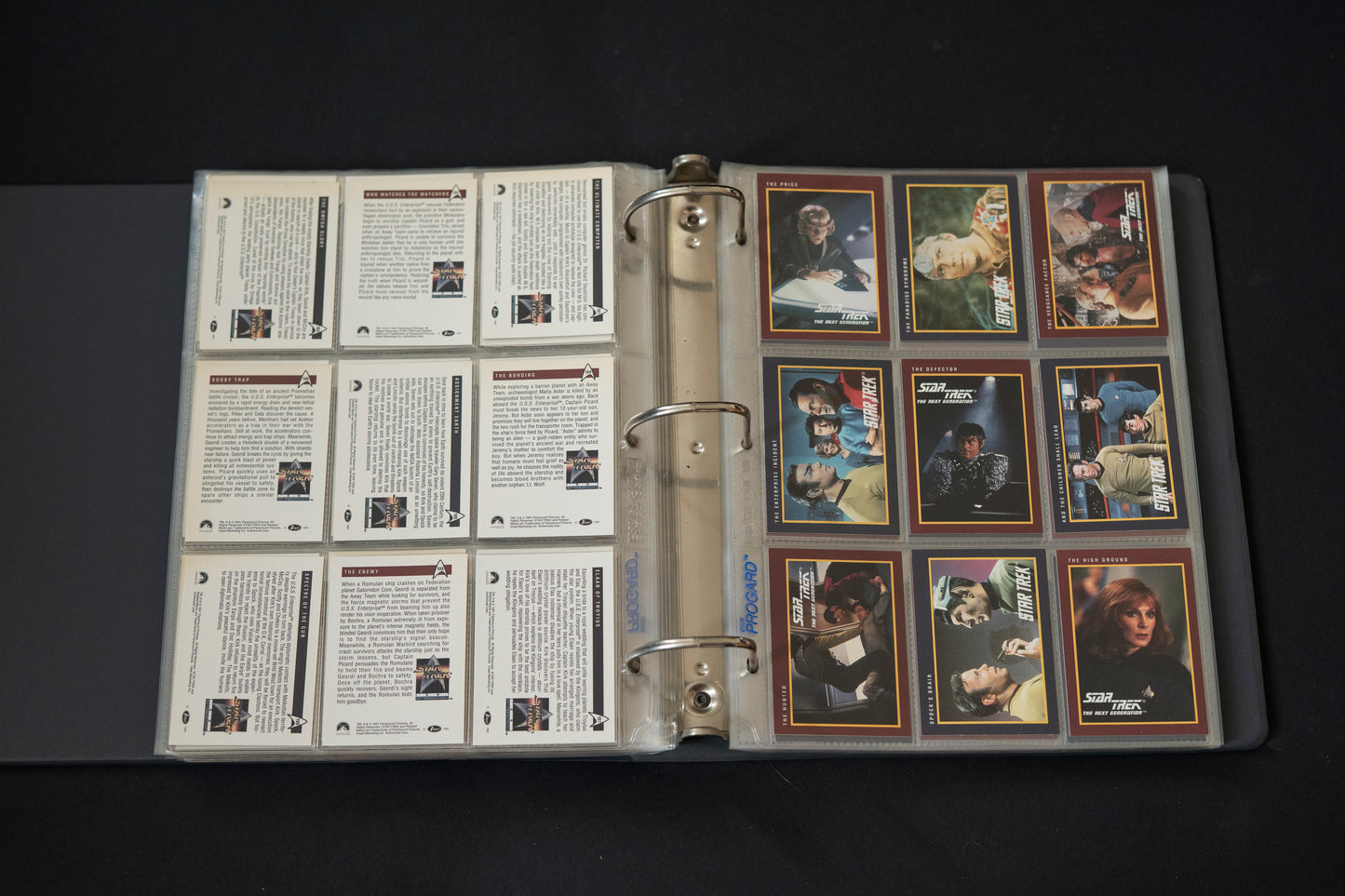 Star Trek 25th Anniversary Series Trading Cards Bundle, Impel, 1993, Complete Series 1 & 2 Base Sets (1-310), in binder