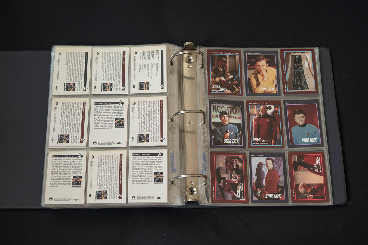 Star Trek 25th Anniversary Series Trading Cards Bundle, Impel, 1993, Complete Series 1 & 2 Base Sets (1-310), in binder