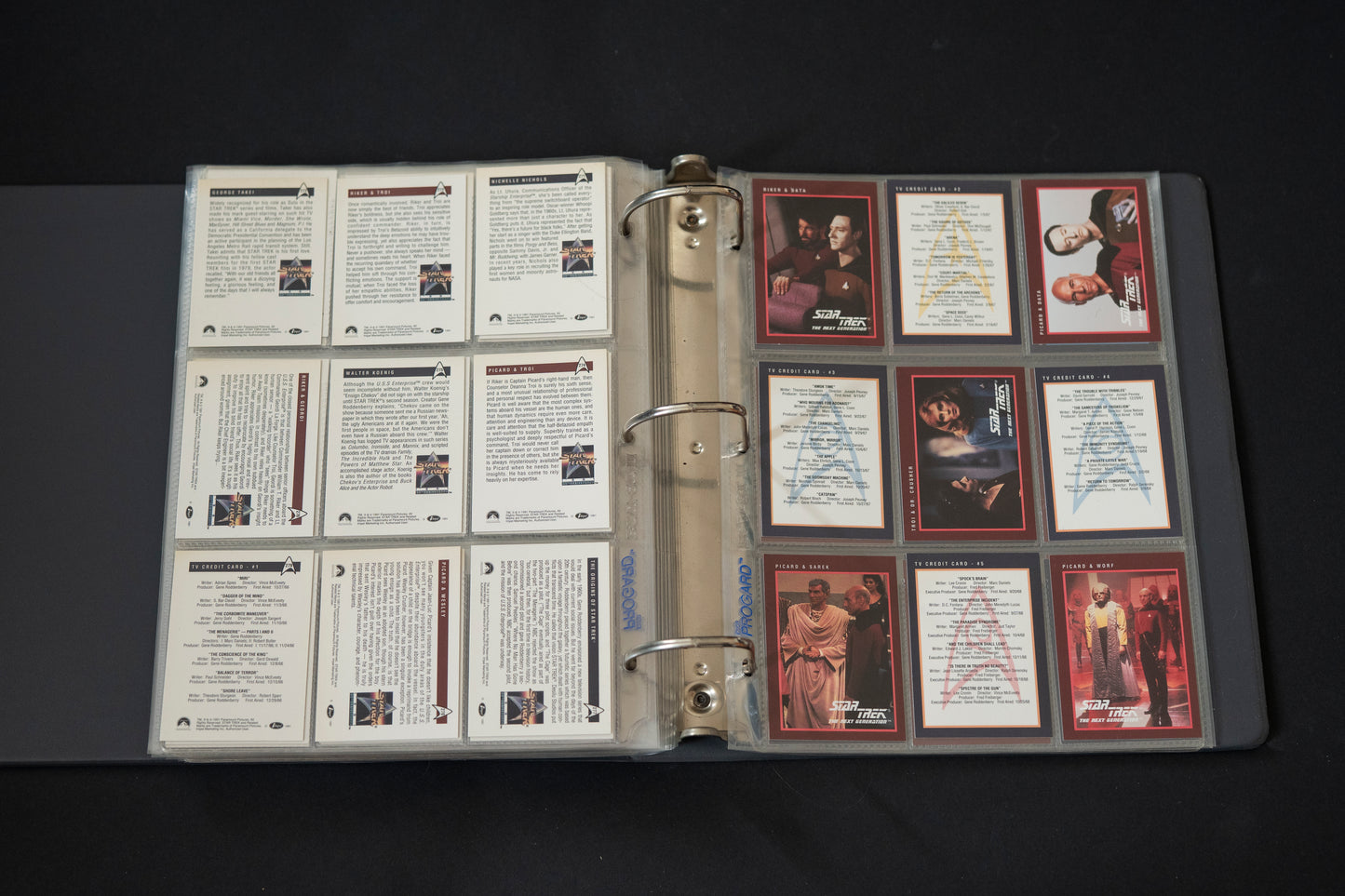 Star Trek 25th Anniversary Series Trading Cards Bundle, Impel, 1993, Complete Series 1 & 2 Base Sets (1-310), in binder