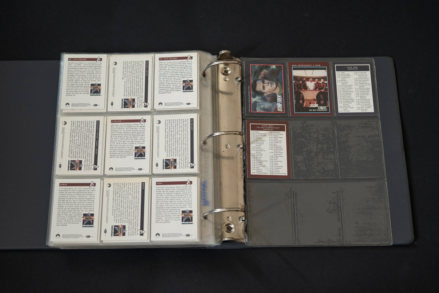 Star Trek 25th Anniversary Series Trading Cards Bundle, Impel, 1993, Complete Series 1 & 2 Base Sets (1-310), in binder