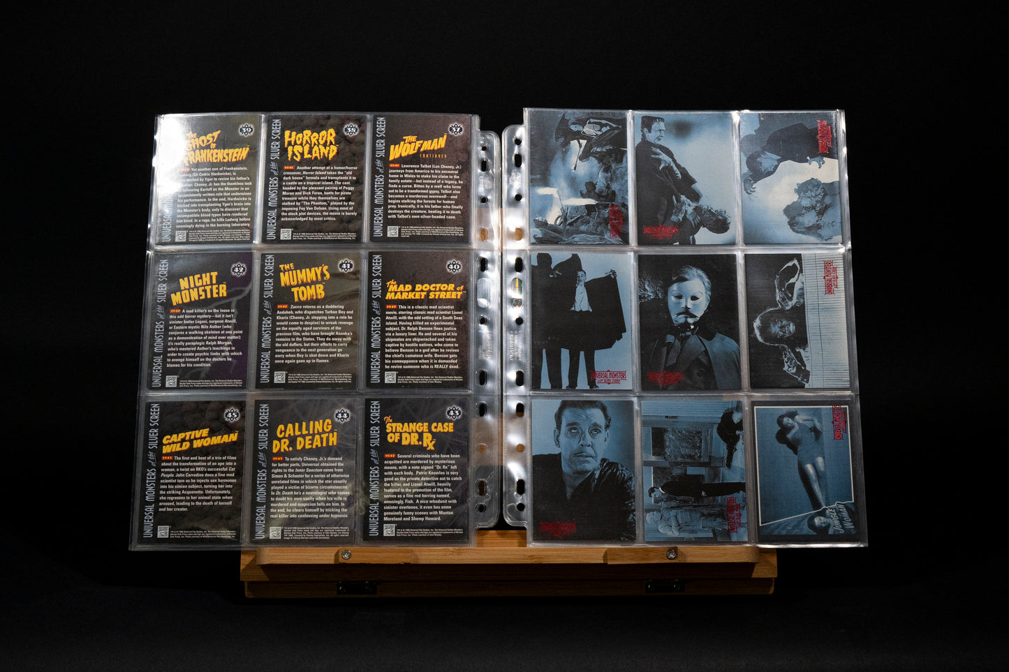 Universal Monsters Of The Silver Screen Trading Cards, Kitchen Sink Press, 1996, Complete Set (90 cards in binder pages), English