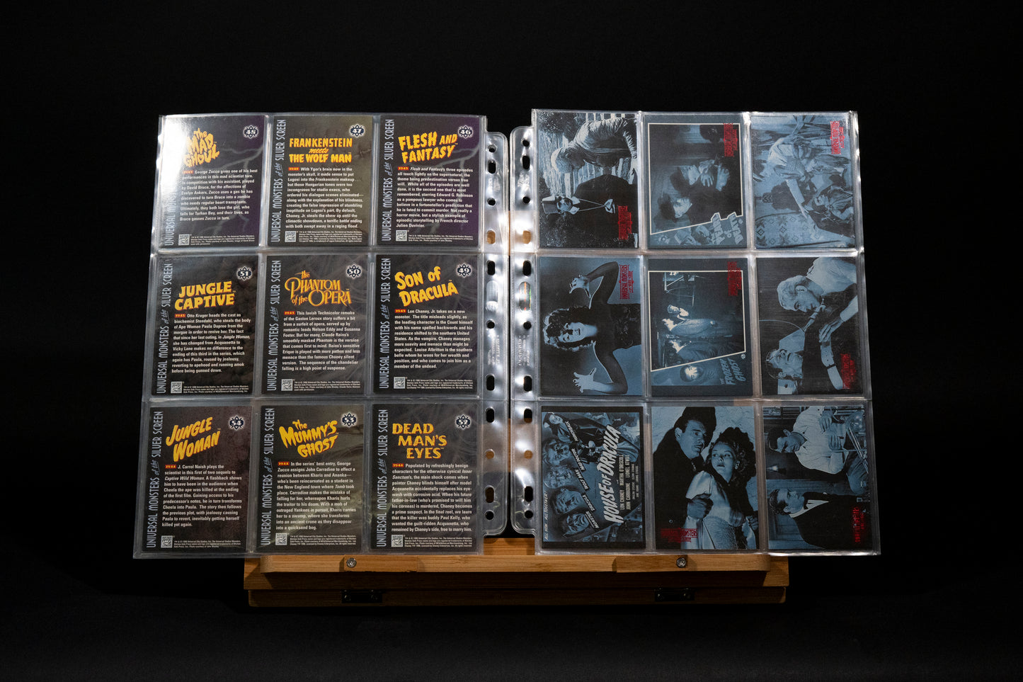 Universal Monsters Of The Silver Screen Trading Cards, Kitchen Sink Press, 1996, Complete Set (90 cards in binder pages), English