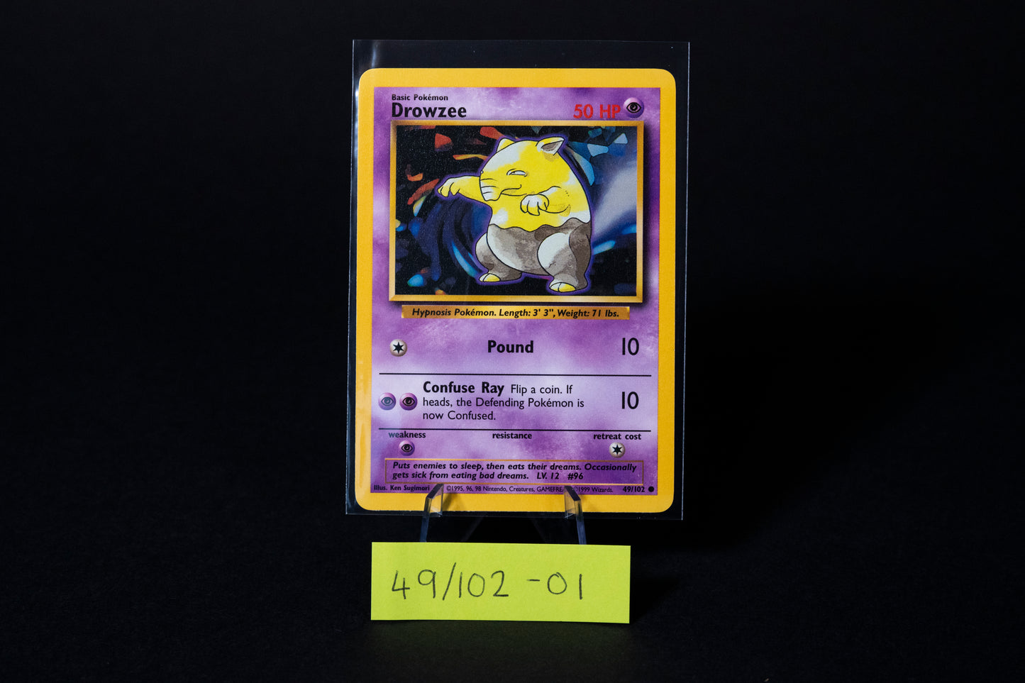 49/102, Drowzee, Pokemon, Base Set Unlimited, 1999, Common, Ungraded, English