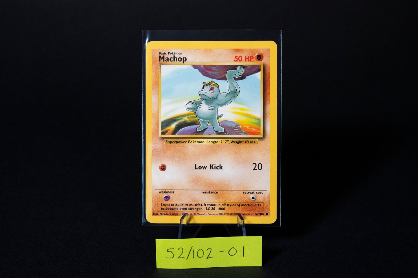 52/102, Machop, Pokemon, Base Set Unlimited, 1999, Common, Ungraded, English