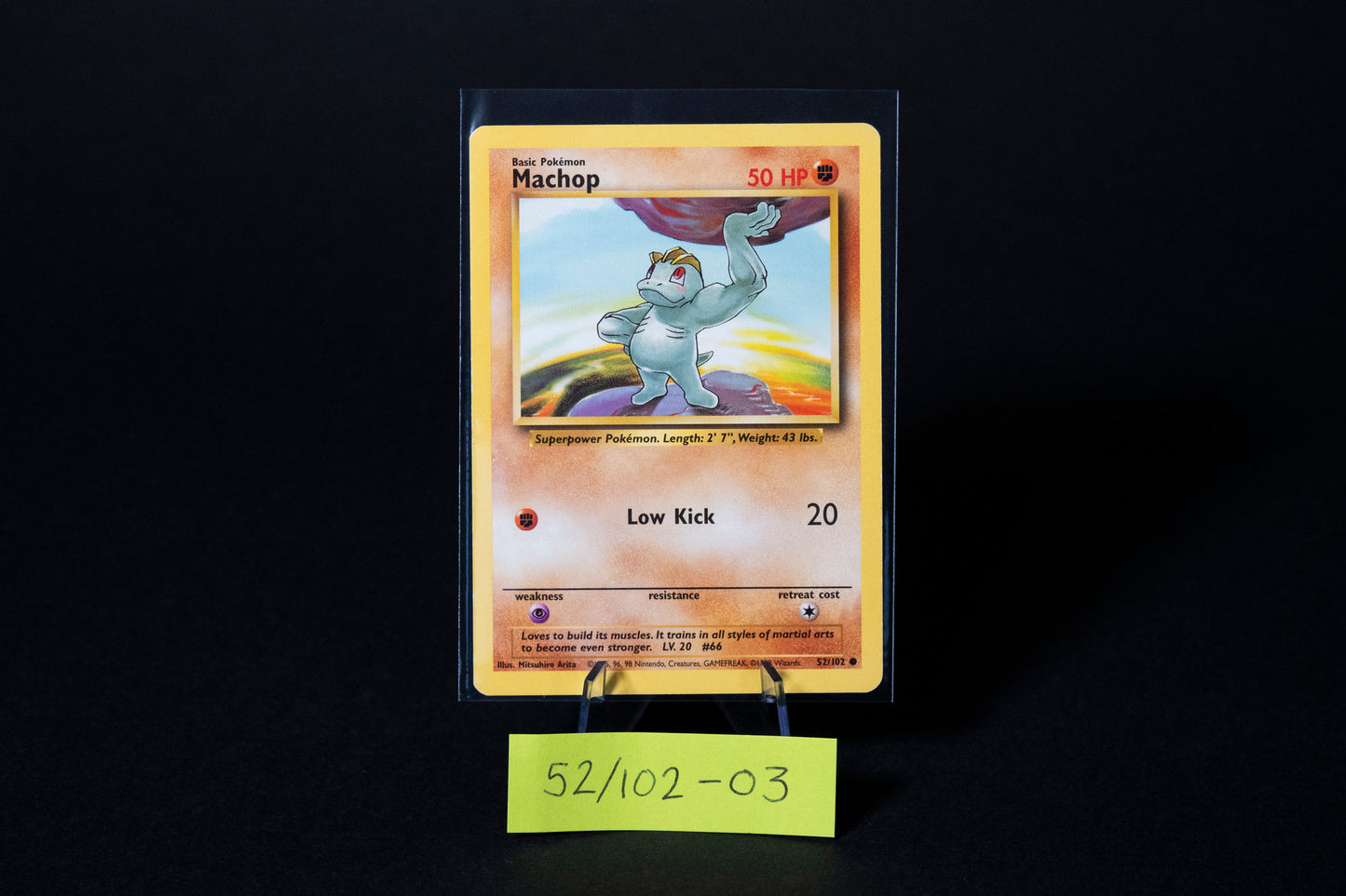 52/102, Machop, Pokemon, Base Set Unlimited, 1999, Common, Ungraded, English