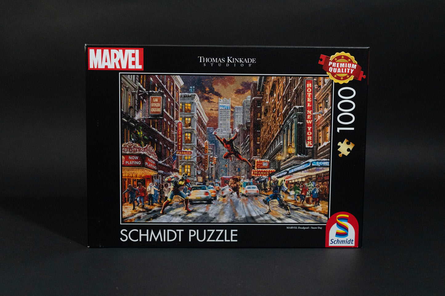 1000pc Jigsaw - Thomas Kinkade: Marvel Deadpool Snow Day - New Boxed