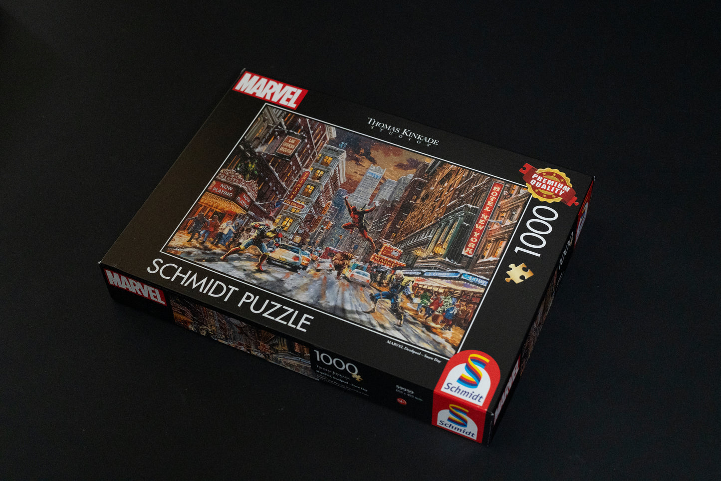 1000pc Jigsaw - Thomas Kinkade: Marvel Deadpool Snow Day - New Boxed