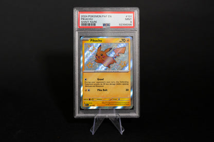 131/091, Pikachu, Paldean Fates, 2024, Holo Shiny Rare. Graded PSA 9 Mint, English