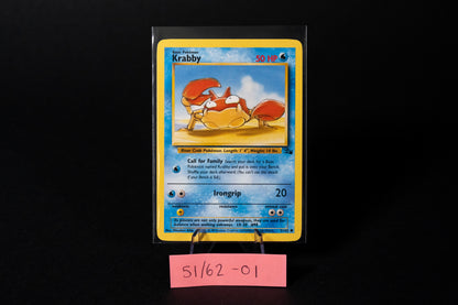 51/62, Krabby, Pokemon, Fossil, 1999, Common, Ungraded, English