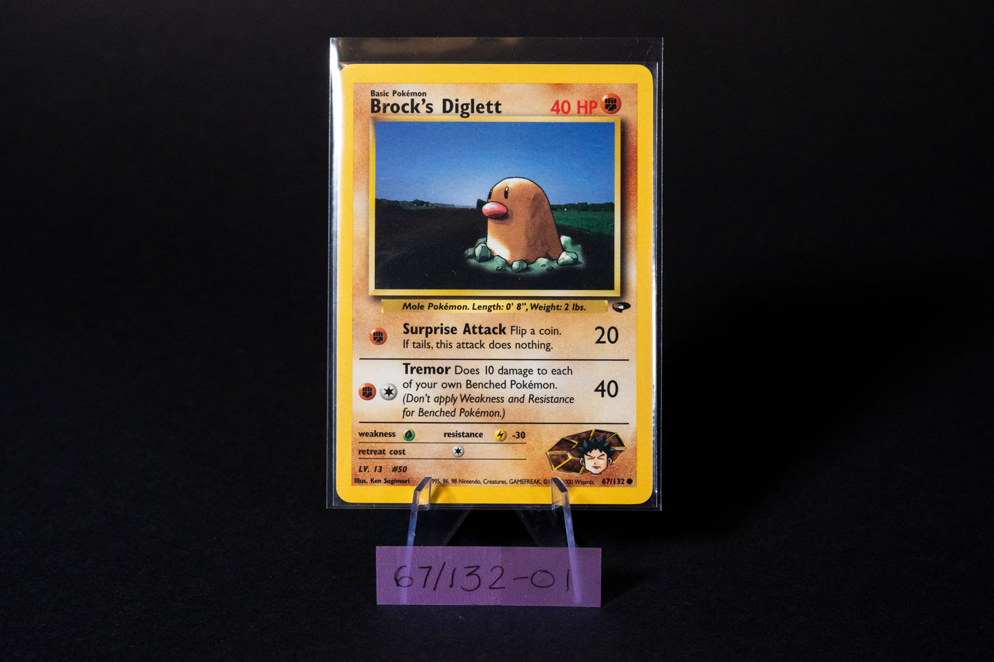 67/132, Brock's Diglett, Pokemon, Gym Challenge, 2000, Common, Ungraded, English