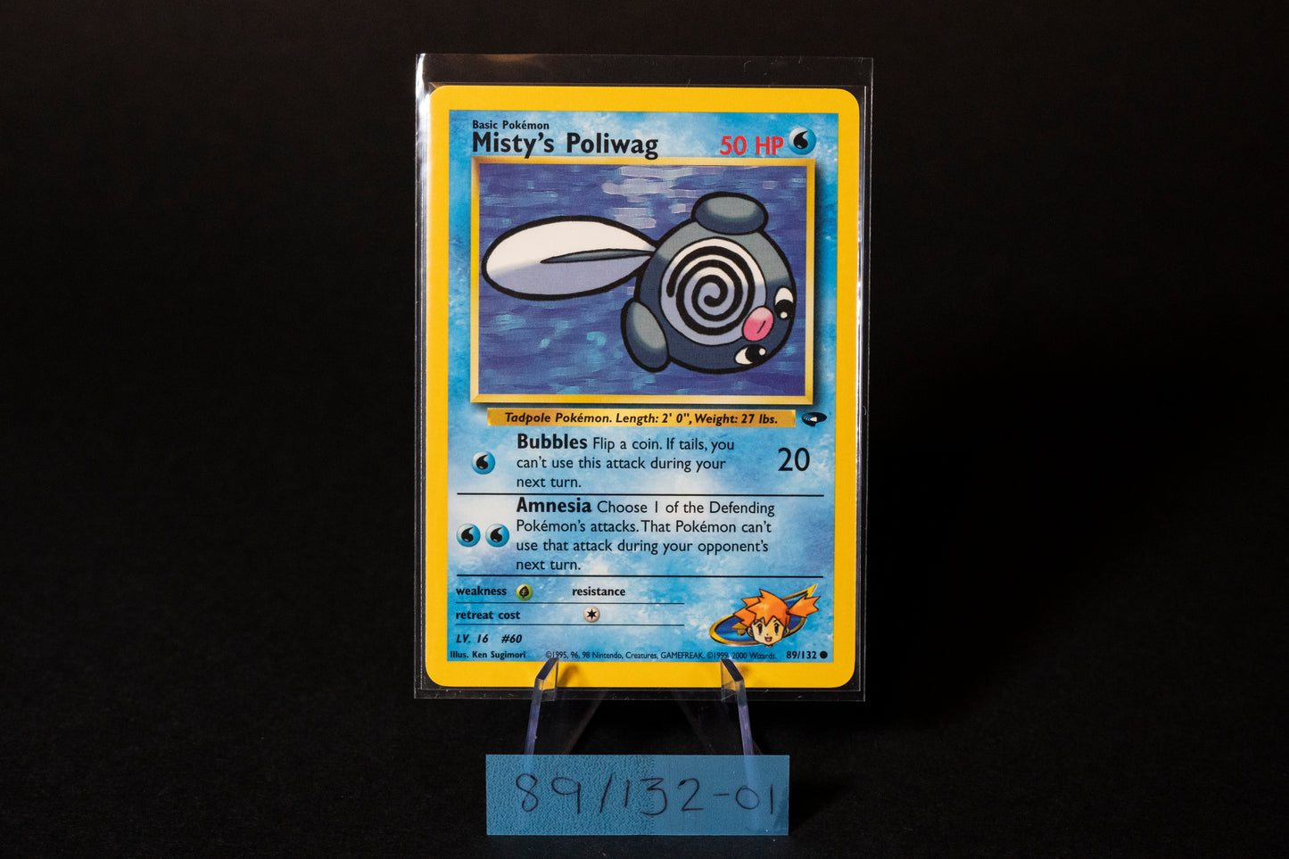 89/132, Misty's Poliwag, Pokemon, Gym Challenge, 2000, Common, Ungraded, English