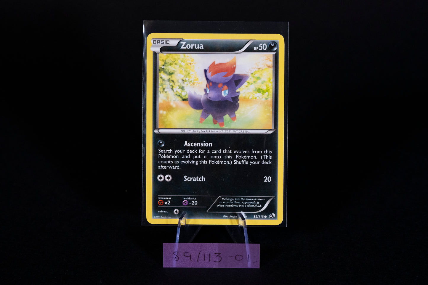 89/113, Zorua, Pokemon, Black & White, Legendary Treasures, 2013, Common, Ungraded, English