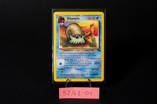 52/62, Omanyte, Pokemon, Fossil, 1999, Common, Ungraded, English