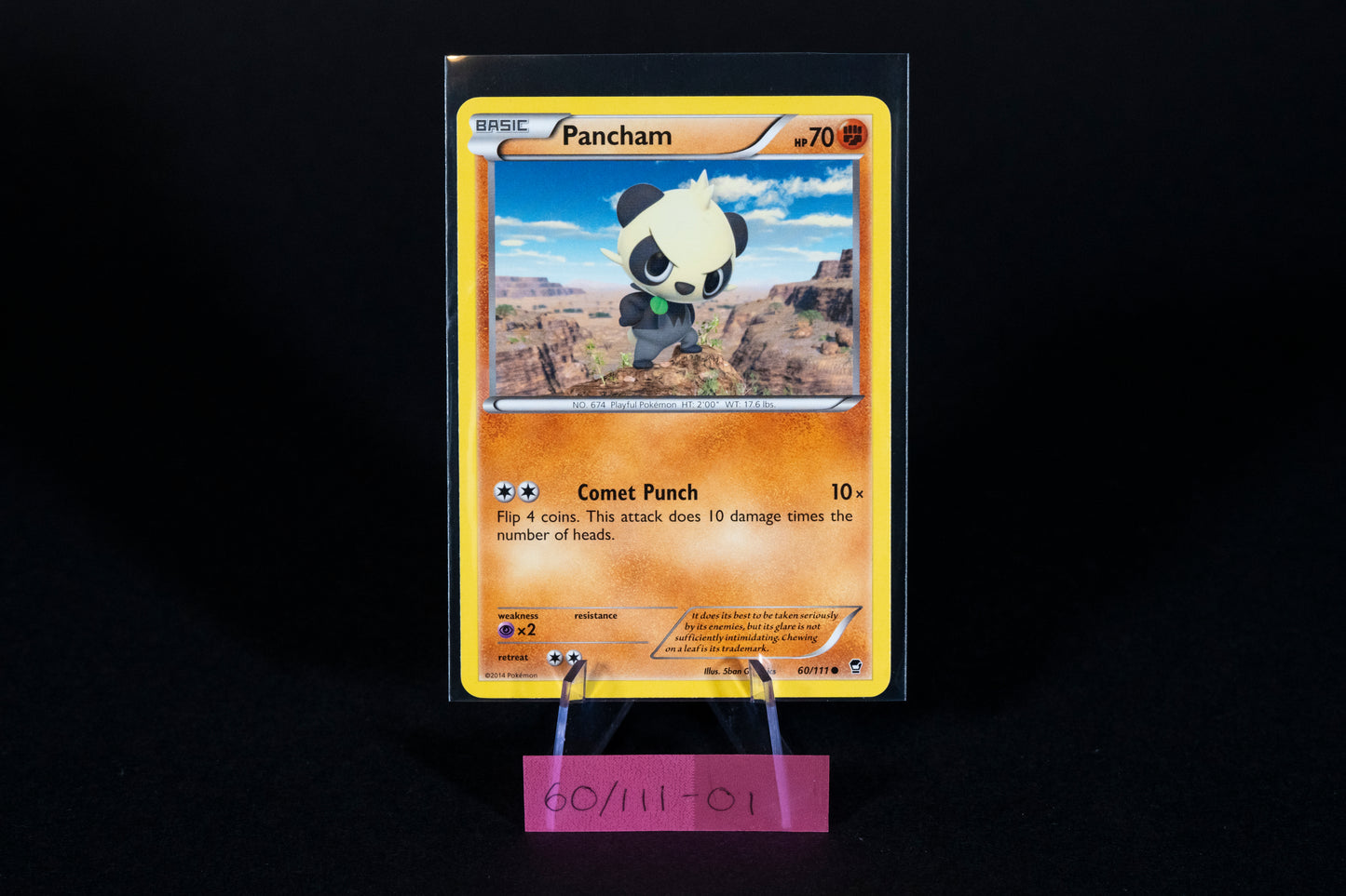 60/111, Pancham, Pokemon, XY, Furious Fists, 2014, Common, Ungraded, English