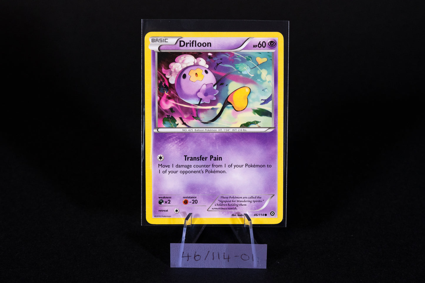 46/114, Drifloon, Pokemon, XY, Steam Siege, 2016, Common, Ungraded, English