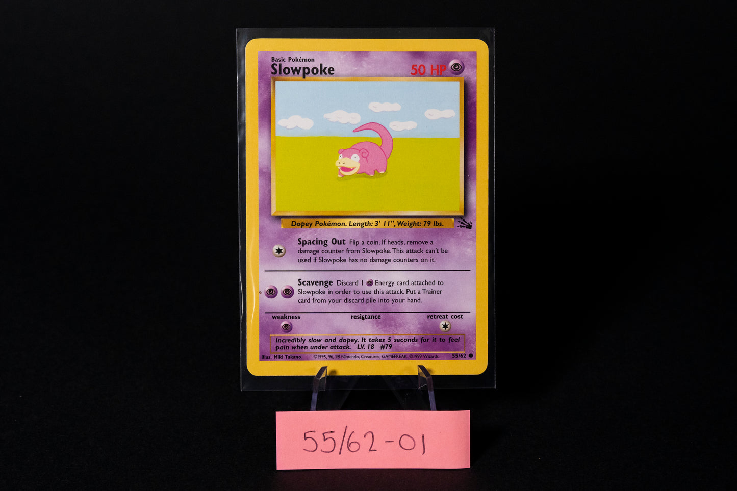 55/62, Slowpoke, Pokemon, Fossil, 1999, Common, Ungraded, English