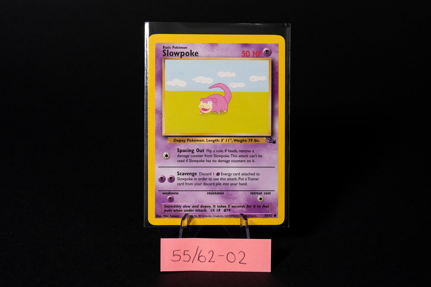 55/62, Slowpoke, Pokemon, Fossil, 1999, Common, Ungraded, English