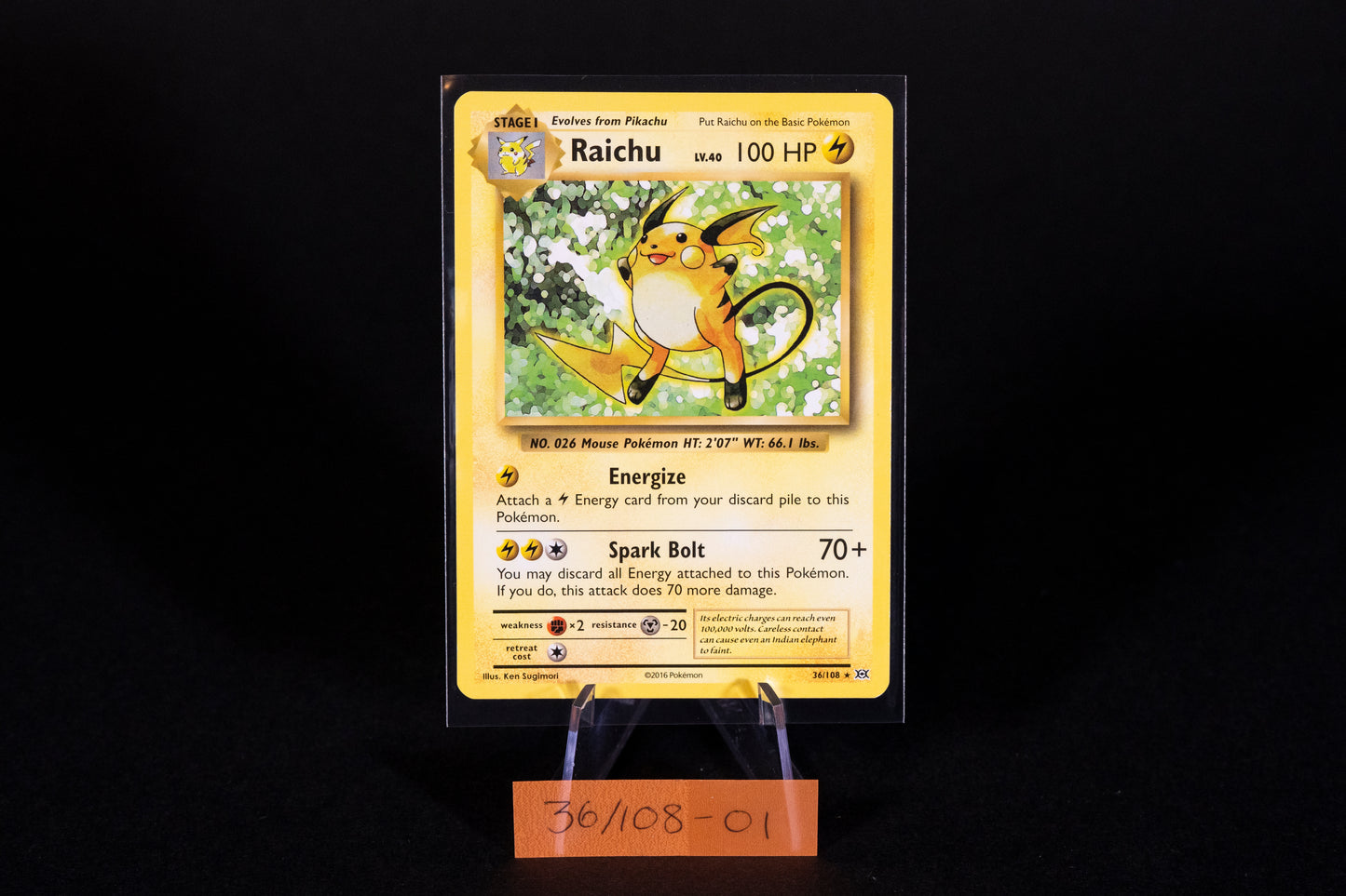 36/108, Raichu, Pokemon, XY, Evolutions, 2016, Rare, Ungraded, English