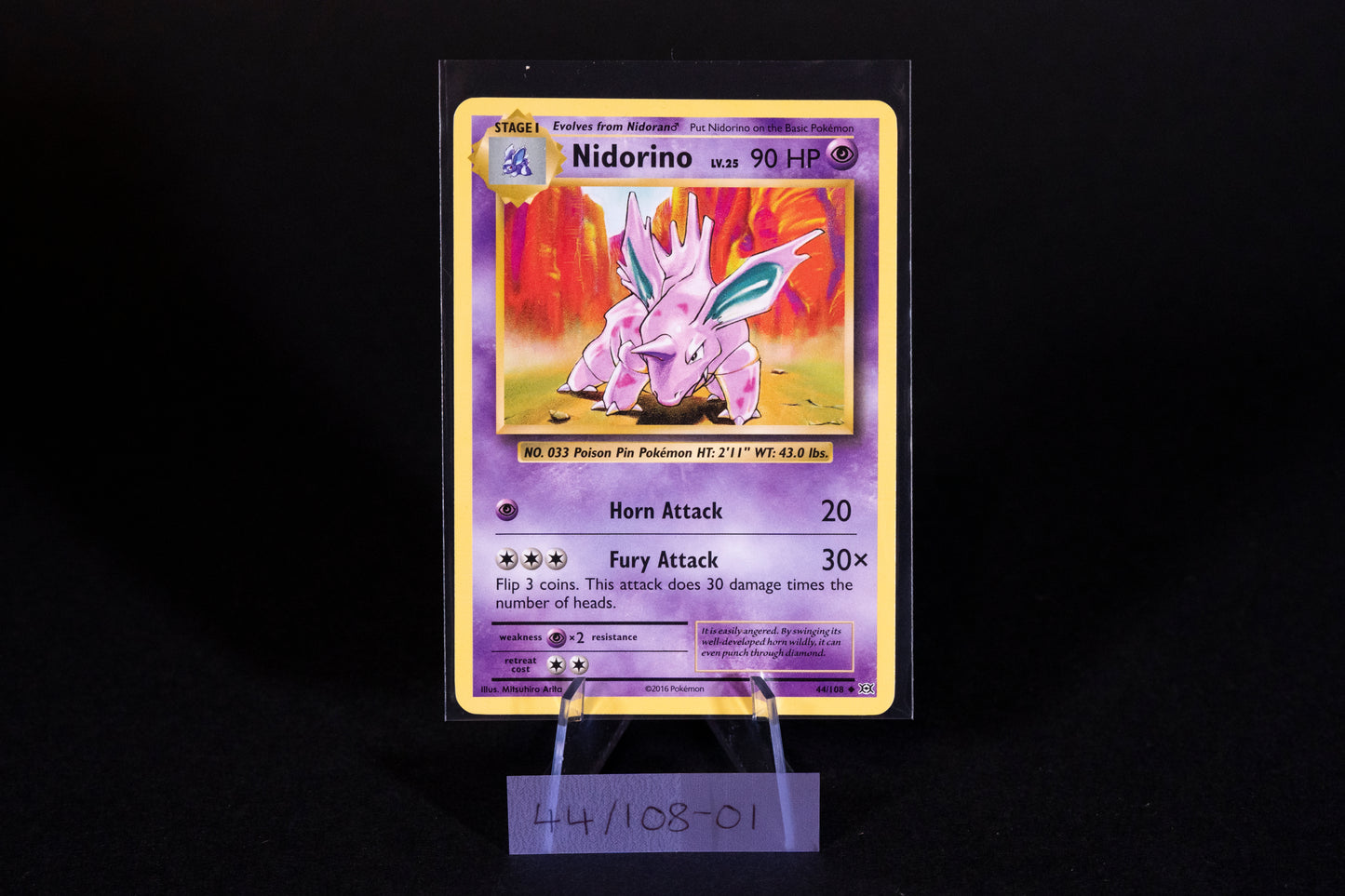 44/108, Nidorino, Pokemon, XY, Evolutions, 2016, Uncommon, Ungraded, English