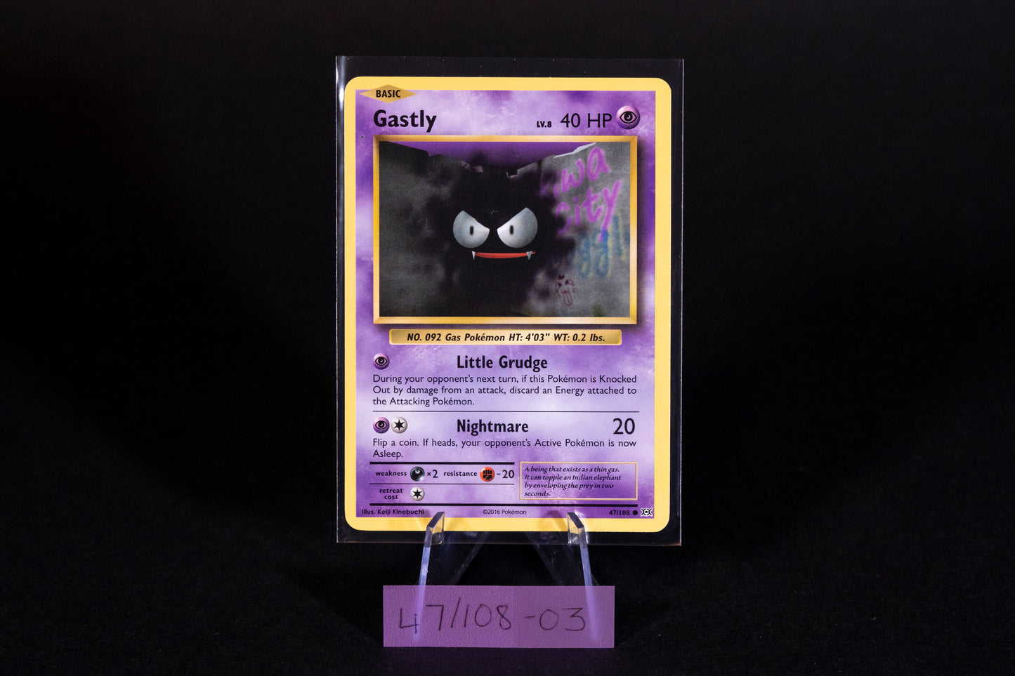 47/108, Gastly, Pokemon, XY, Evolutions, 2016, Common, Ungraded, English