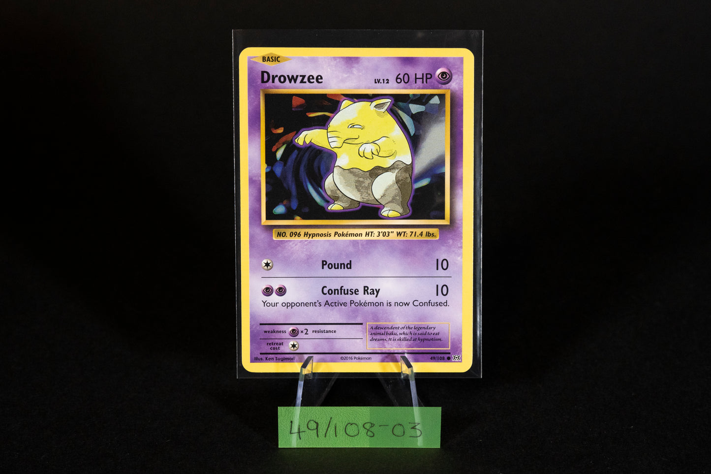 49/108, Drowzee, Pokemon, XY, Evolutions, 2016, Common, Ungraded, English