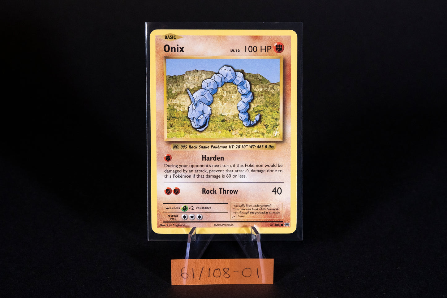 61/108, Onix, Pokemon, XY, Evolutions, 2016, Common, Ungraded, English