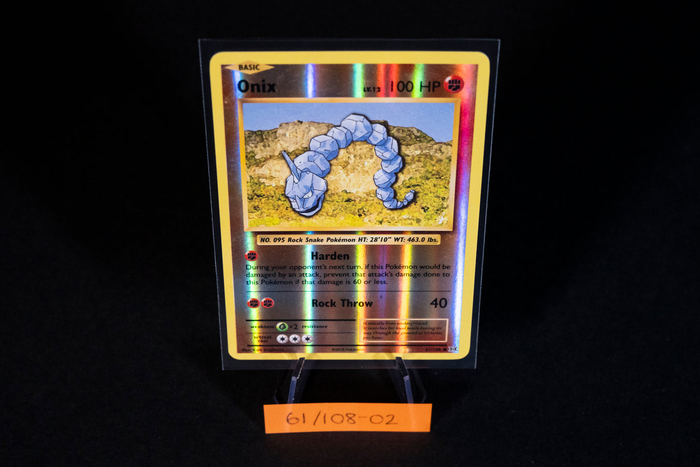 61/108, Onix, Pokemon, XY, Evolutions, 2016, Common, Ungraded, English