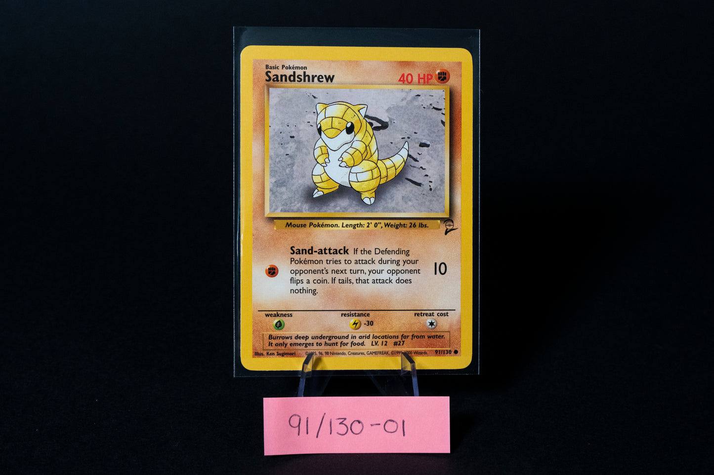 91/130, Sandshrew, Pokemon, Base Set 2, 2000, Common, Ungraded, English