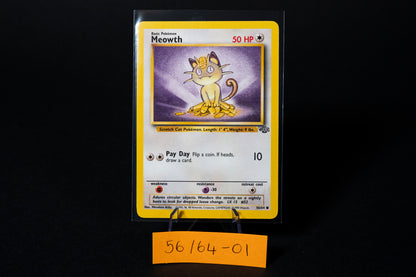 56/64, Meowth, Pokemon, Jungle, 1999, Common, Ungraded, English