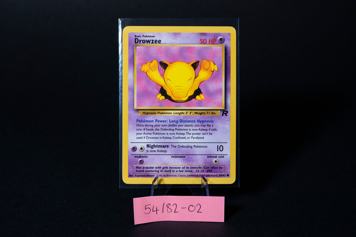 54/82, Drowzee, Pokemon, Team Rocket, 2000, Common, Ungraded, English