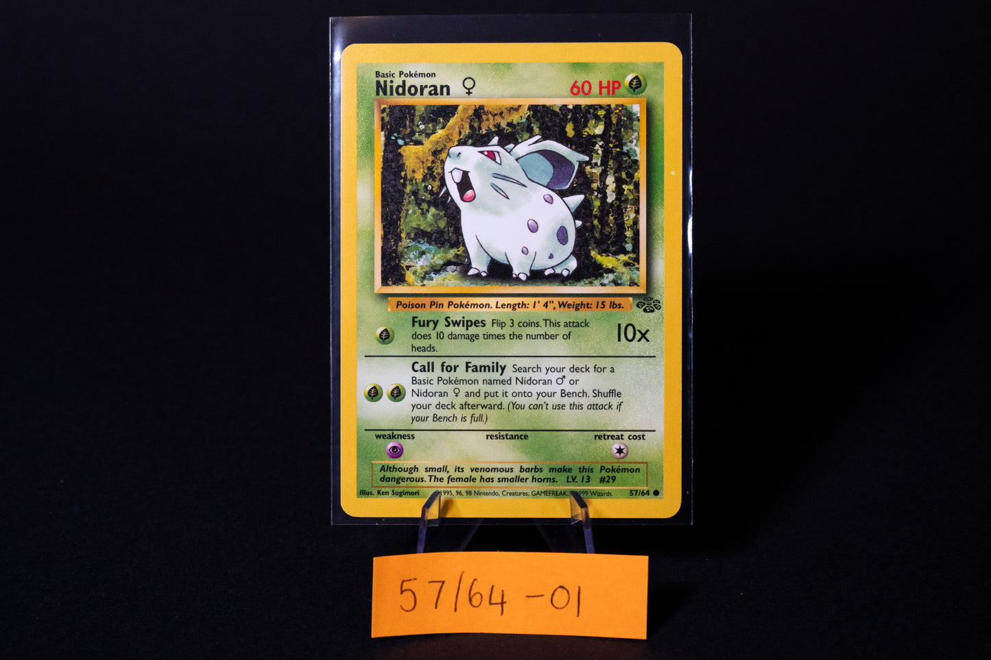 57/64, Nidoran F, Pokemon, Jungle, 1999, Common, Ungraded, English