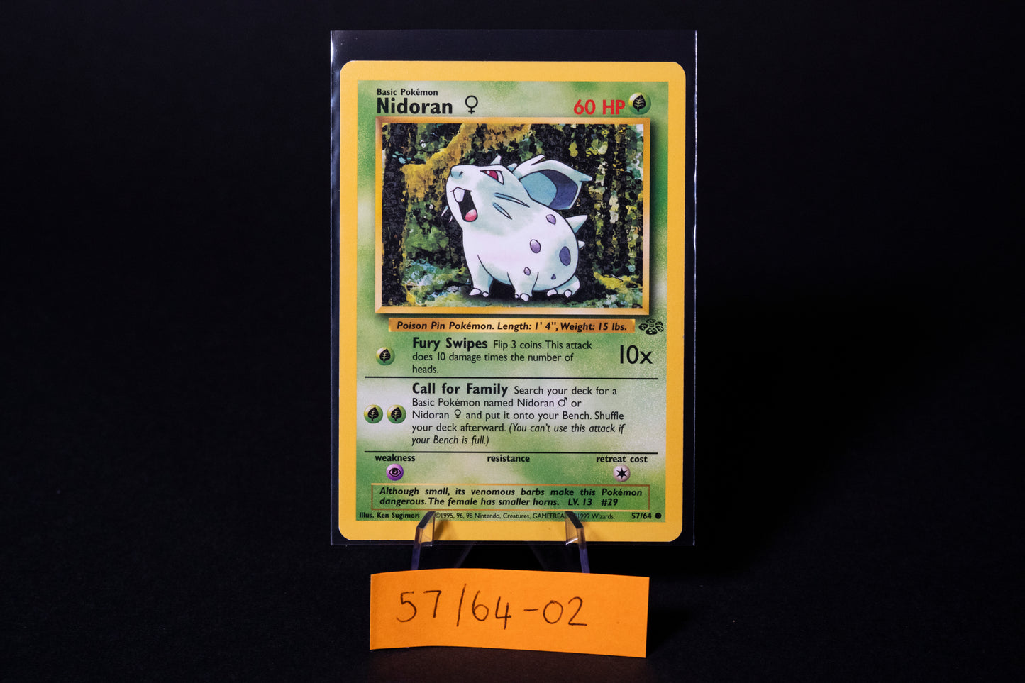 57/64, Nidoran F, Pokemon, Jungle, 1999, Common, Ungraded, English