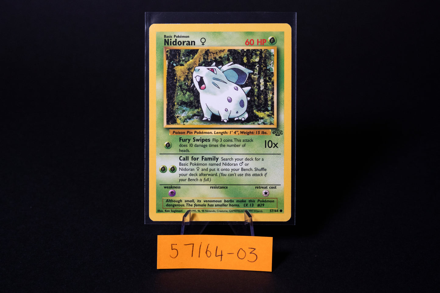 57/64, Nidoran F, Pokemon, Jungle, 1999, Common, Ungraded, English