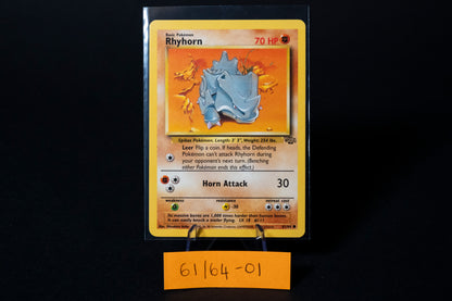 61/64, Rhyhorn, Pokemon, Jungle, 1999, Common, Ungraded, English