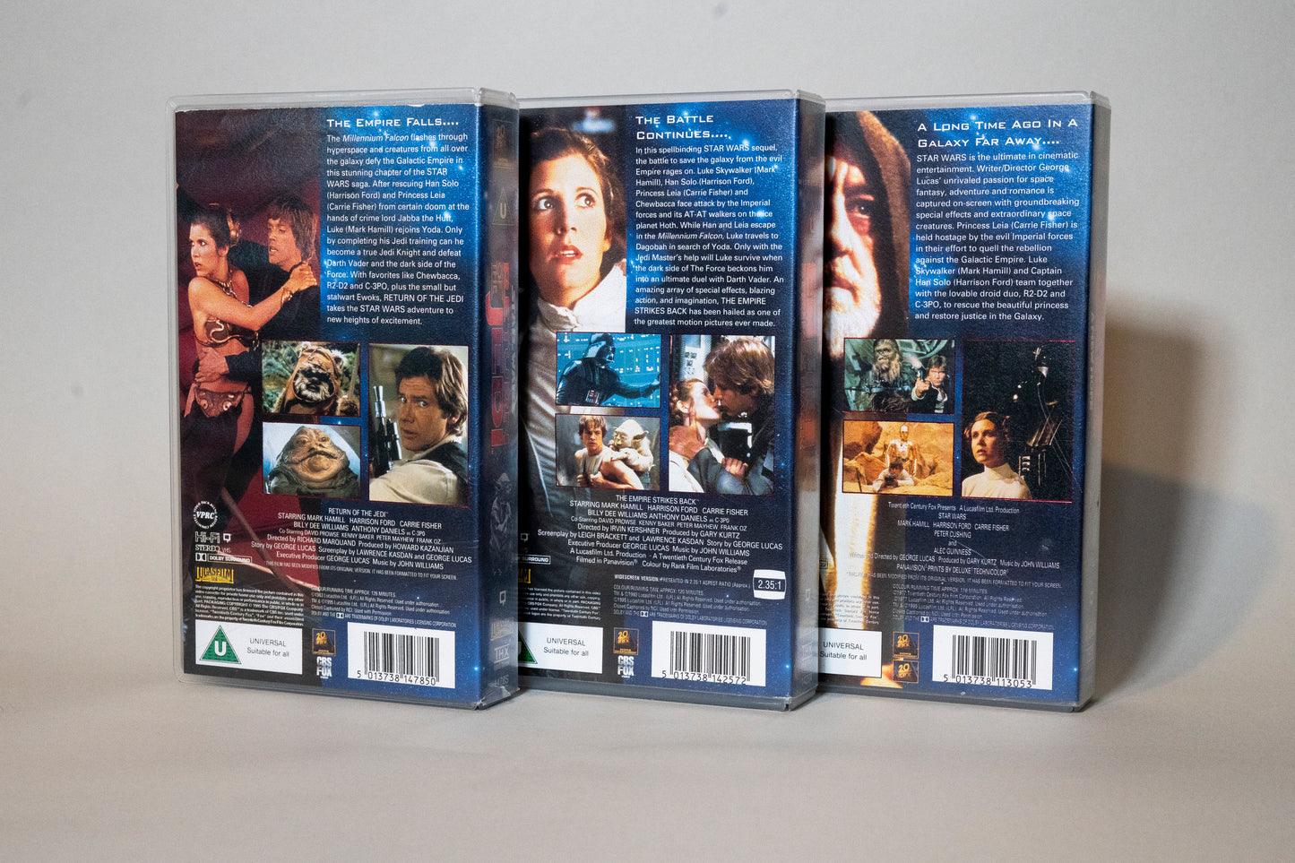 A New Hope, The Empire Strikes Back, Return of the Jedi, Star Wars, VHS, THX Digitally Mastered, 1995